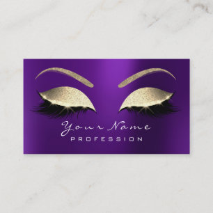Makeup Eyebrow Eyes Lashes Glitter Lavender Purple Business Card