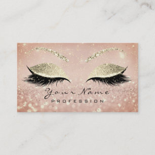 Makeup Eyebrow Eyes Lashes Glitter Skinny Gold Business Card