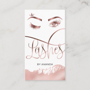 Makeup Eyebrow Eyes Lashes Rose Gold Business Card