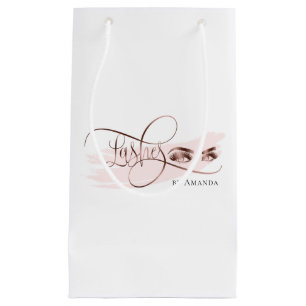 Makeup Eyebrow Eyes Lashes Rose Gold Small Gift Bag