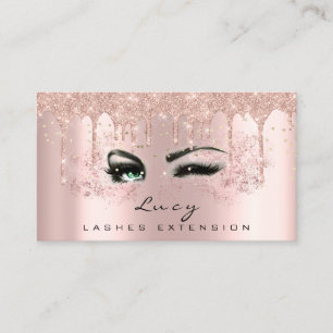Makeup Eyebrow Hair Green Eyelashes Drips  Business Card
