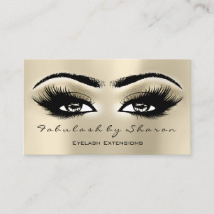 Makeup Eyebrow Lash Extension Glitter Open Eyes Business Card
