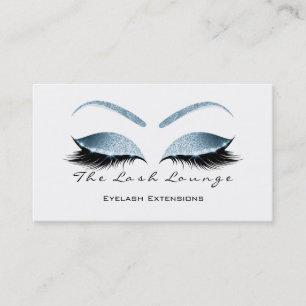 Makeup Eyebrow Lashes Glitter Blue White Black Business Card