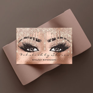 Makeup Eyebrow Lashes Glitter Drip Qr Code Business Card