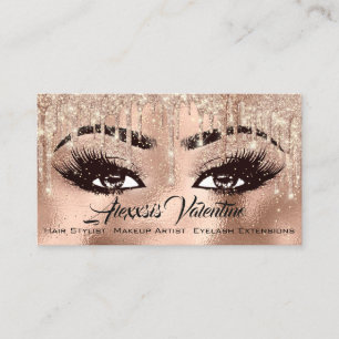 Makeup Eyebrow Lashes Glitter Drip Spark Social Business Card