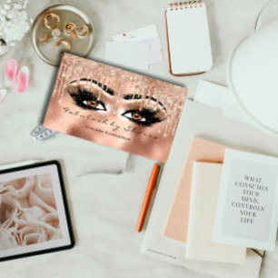 Makeup Eyebrow Lashes Glitter Drip Spark VIP ROse  Business Card