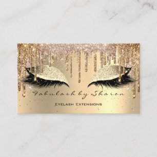 Makeup Eyebrow Lashes Glitter Drips Gold Lux VIP Business Card