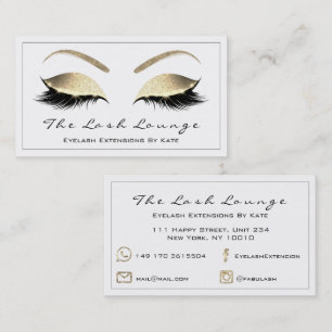 Makeup Eyebrow Lashes Glitter Gold White Black1 Business Card