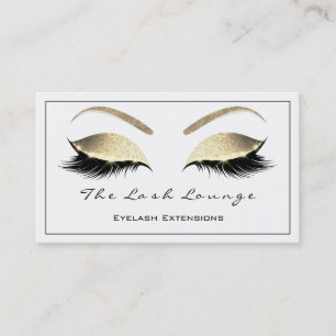 Makeup Eyebrow Lashes Glitter Gold White Black2 Business Card