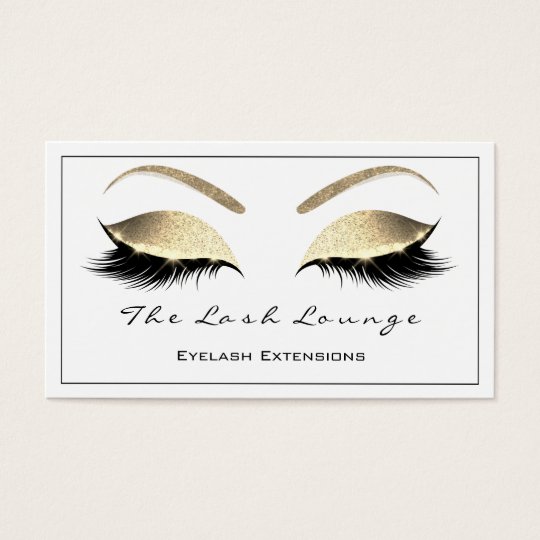 Makeup Eyebrow Lashes Glitter Gold White Black2 Business Card