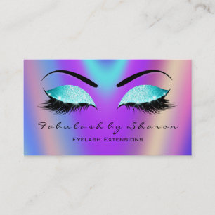 Makeup Eyebrow Lashes Glitter Skinny Blue Purple Business Card