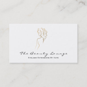 Makeup Eyebrow Lashes Logo Gold White SPA Wellness Business Card