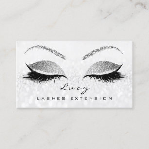 Makeup Eyebrow Name Lash Glitter Grey Silver Grey Business Card
