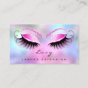 Makeup Eyebrow Name Lash Glitter Pink Purple1 Business Card