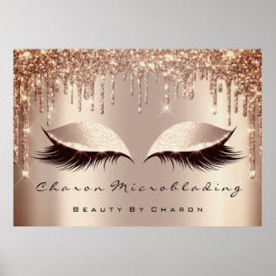Makeup Eyebrows Lashes Browns  Rose Spark Bridal Poster