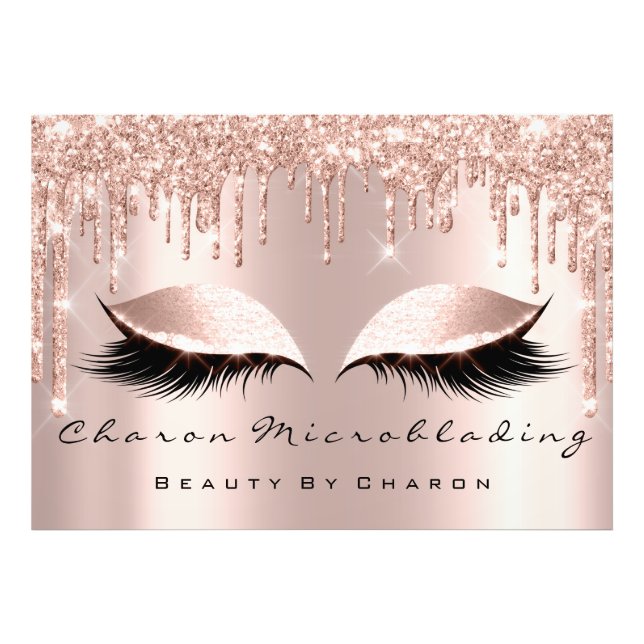 Makeup Eyebrows Lashes Browns  Rose Spark Girly Photo Print (Front)