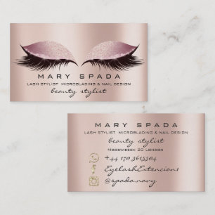 Makeup Eyebrows Lashes Pink SPA WELLNESS Nails Business Card