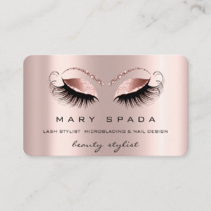 Makeup Eyebrows Lashes Rose Browns Beauty Business Card