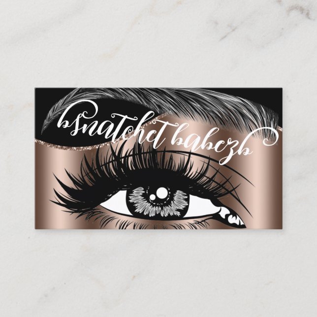 Makeup Eyelash Brows Microblading QR Code Black Business Card (Front)