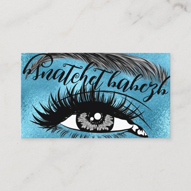 Makeup Eyelash Brows QRCode Logo Glam  Business Card (Front)