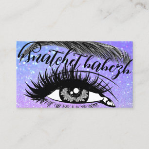 Makeup Eyelash Brows QRCode Logo Holographic Business Card