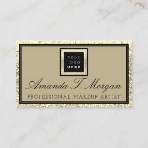 Makeup Eyelash Event Planner Logo Gold Royal Business Card