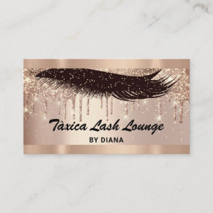 Makeup Eyelash Rose Glitter QRCODE Logo Confetti  Business Card