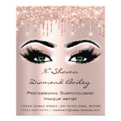 Makeup Eyelashes Beauty Salon Green Eyes Drips Flyer (Back)