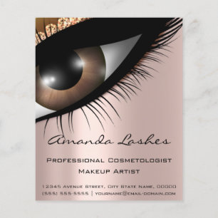 Makeup Eyelashes Beauty Salon Pink Rose Modern Flyer