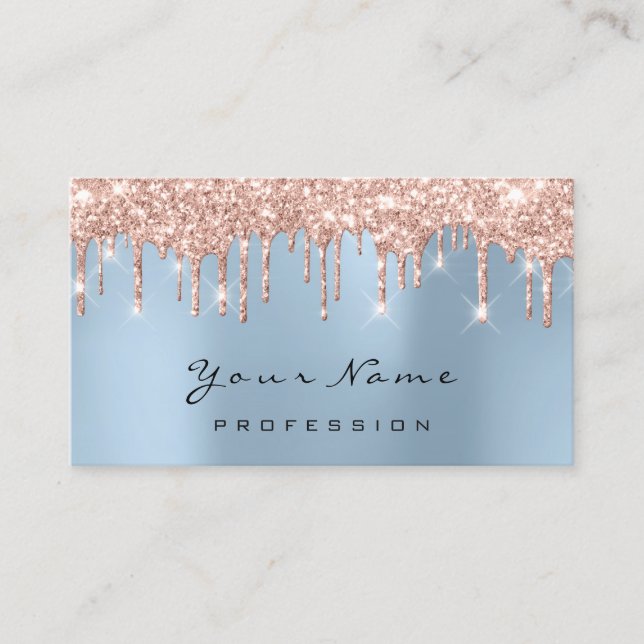 Makeup Eyes Lashes Blue Rose Drip Appointment Card (Front)