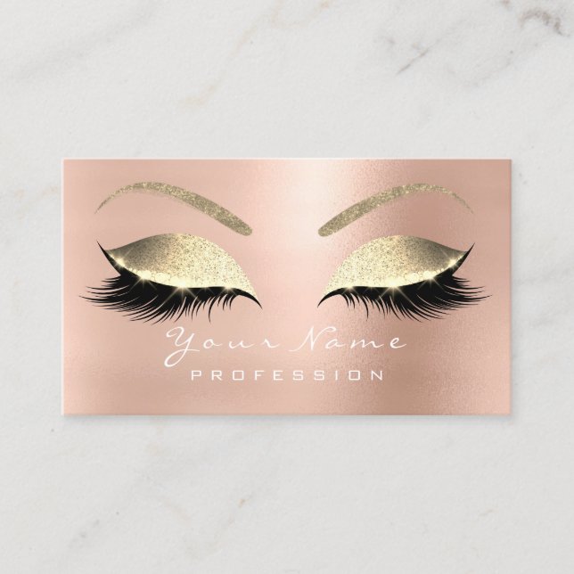 Makeup Eyes Lashes Glitter Rose Appointment Card (Front)