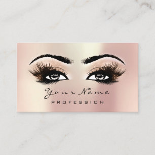 Makeup Eyes Lashes Pink Rose Gold Appointment Card
