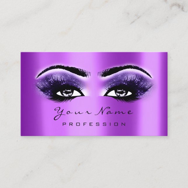 Makeup Eyes Lashes Purple Violet Appointment Card (Front)