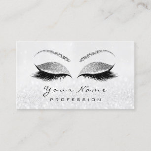 Makeup Eyes Lashes White  Grey Appointment Card