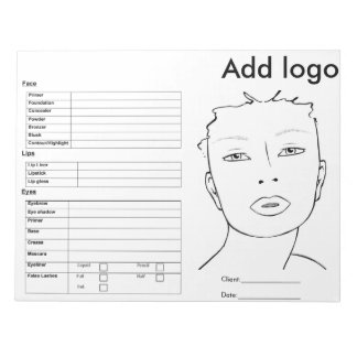 Makeup Face Chart Notepad