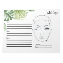 MAKEUP FACE CHART SIMPLE BASIC PALMS LEAVES LEAF