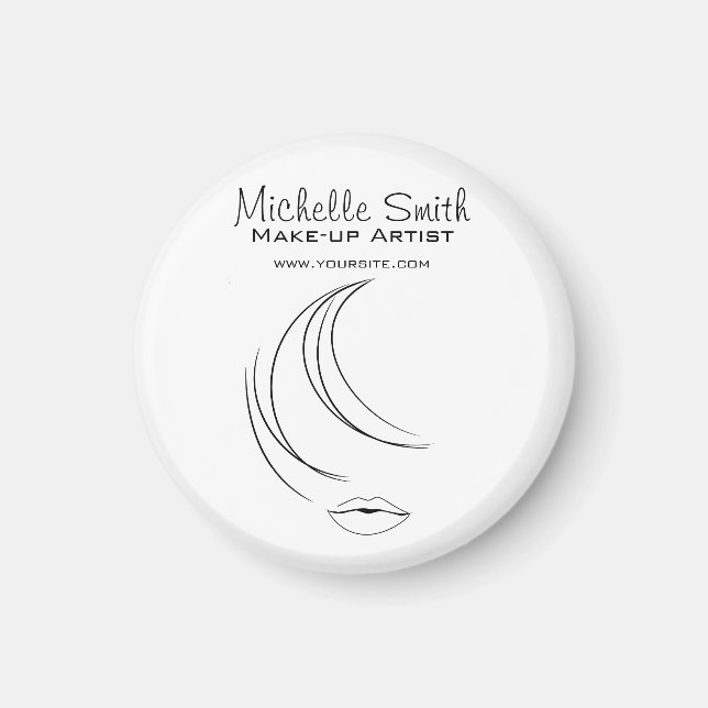 Makeup fashion face icon artist  branding magnet (Front)
