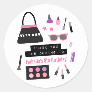 Makeup Fashion Show Birthday Party Deco Stickers