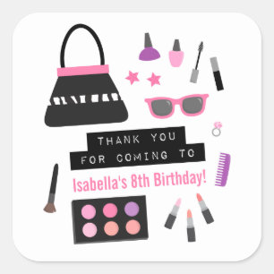 Makeup Fashion Show Birthday Party Deco Stickers