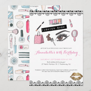 Makeup/Fashion Show Party Invitation