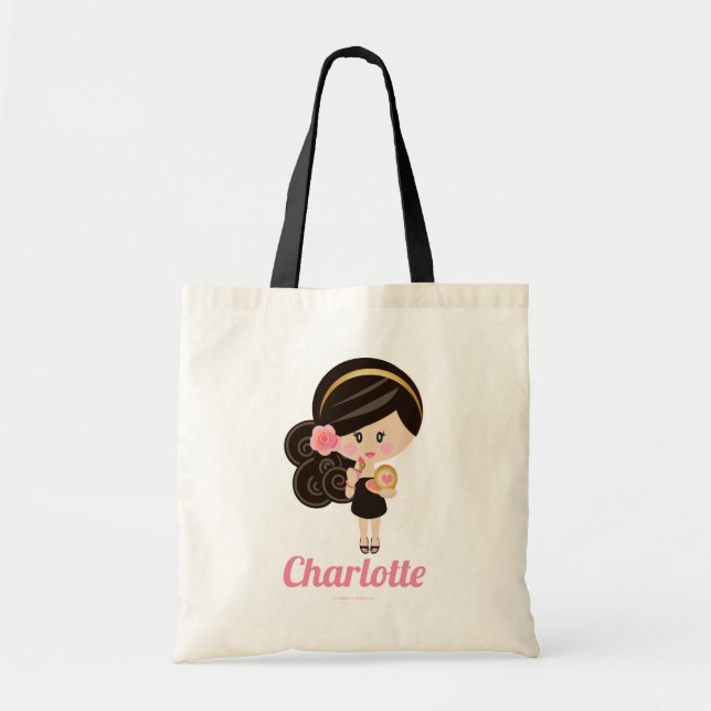Makeup Girl All Dolled Up Dark Hair Light Skin Tote Bag (Front)