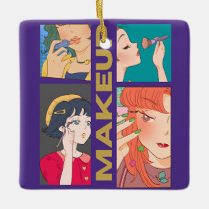 MAKEUP GIRLS CERAMIC ORNAMENT