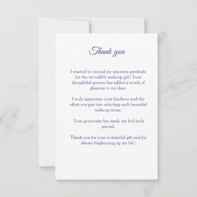 MAKEUP GIRLS THANK YOU CARD (Back)
