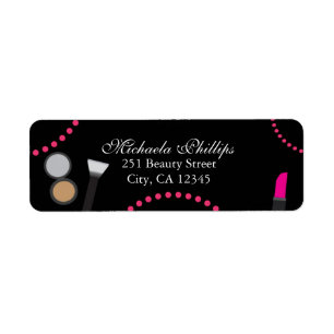 Makeup Glamour Chic Swirl Party Address Label