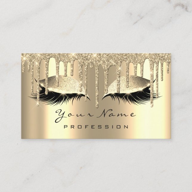 Makeup Gold Sepia Lashes Waxing Appointment Card (Front)