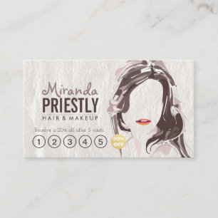 Makeup Hair Beauty Salon Loyalty Punch Appointment Card
