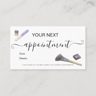 Makeup hair minimalist appointment card