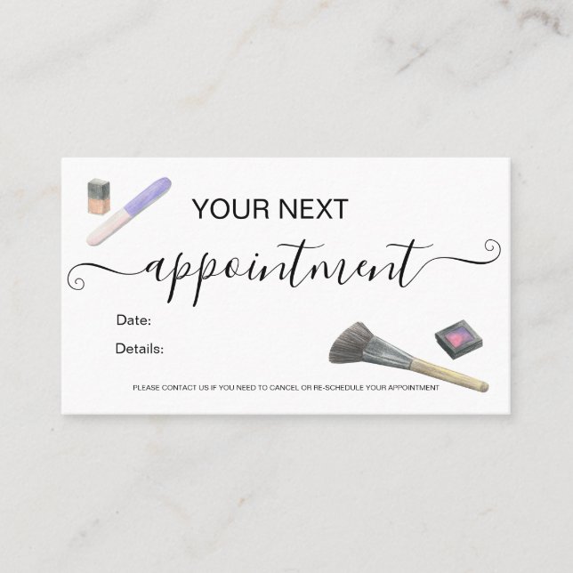 Makeup hair minimalist  appointment card (Front)