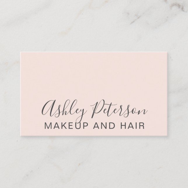 Makeup hair modern trendy chic elegant pink business card (Front)