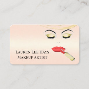 Makeup Hair Salon Beautician Pink Business Cards